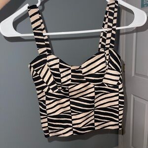 Stylish Black and Cream Women's Top